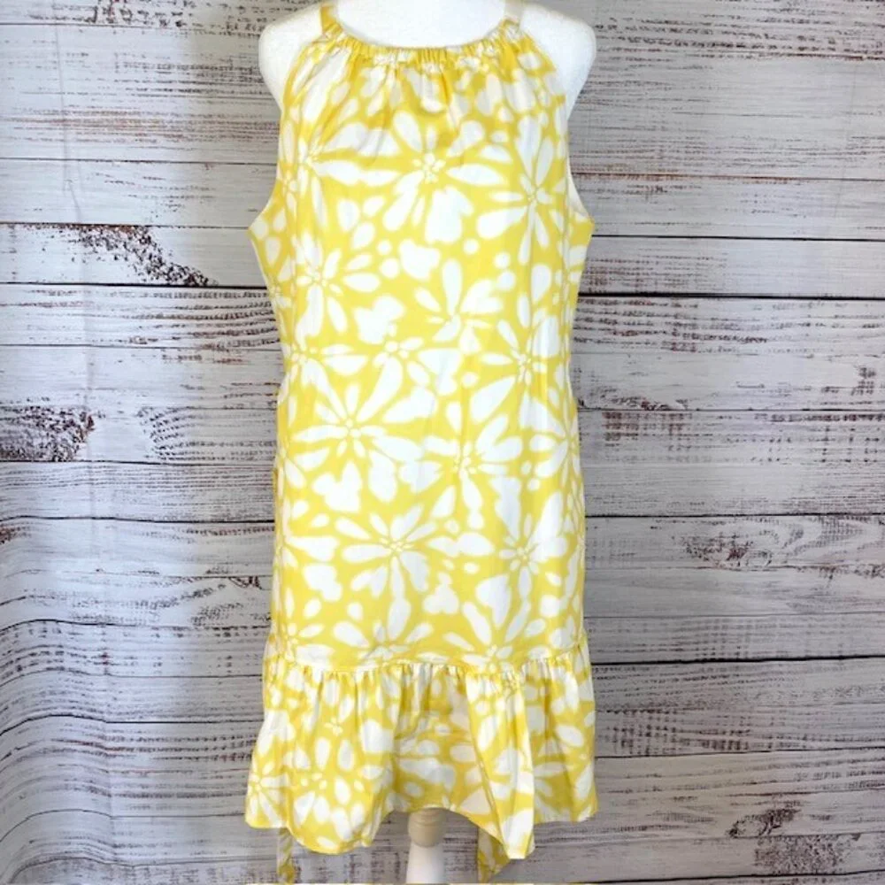 Banana Republic Women’s Sleeveless Dress MEDIUM yellow/wht Party Wedding Casual - Picture 8 of 14